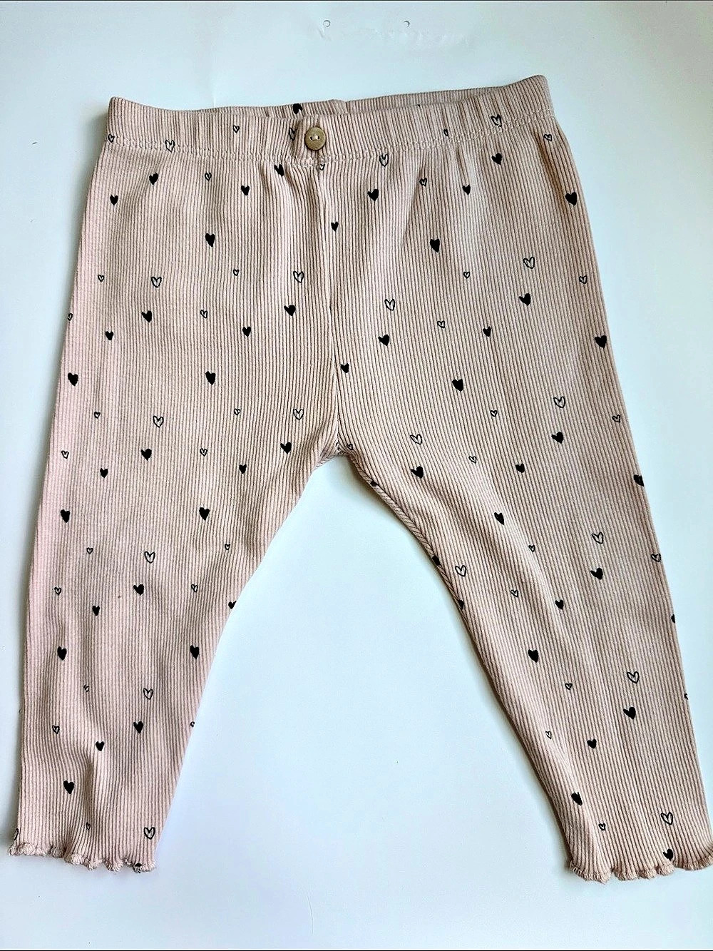 Zara Pink & Black Heart Print Pants